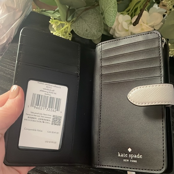 Kate Spade Madison Colorblock Wallet, Saffiano Leather, Platinum Grey - Picture 2 of 4